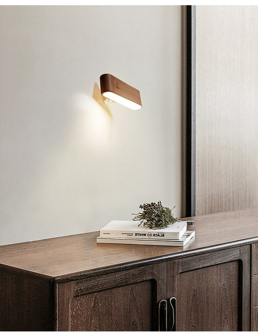 Lámpara de Pared LED Moderna en Madera Maciza sin Instalación - Image 9