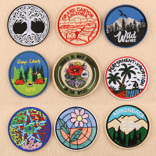 Parches Bordados Redondos con Adhesivo - Insignias de Tela Personalizables