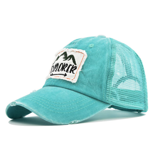 Gorra de Béisbol Vintage con Bordado Desteñido y Visera Curva de Malla - Image 2