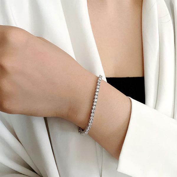 Pulsera Tenis de Moissanita 10 Quilates en Plata Esterlina S925