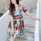 Vestido Estampado Entallado Cuello V para Verano