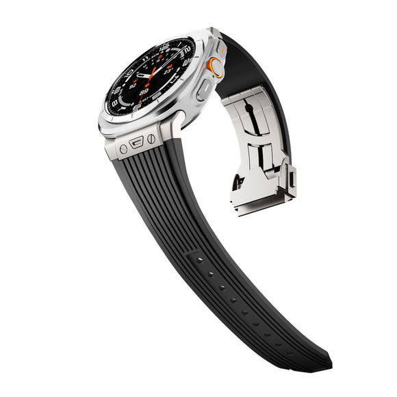 Correa de Reloj de Silicona y Aleación con Textura de Grano