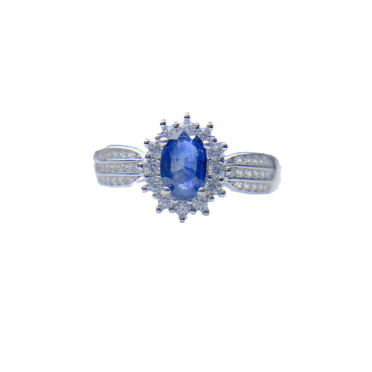 Anillo de Zafiro Natural con Gemas de Diamante Coloreado - Image 2