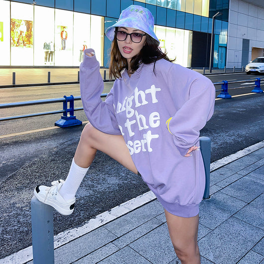 Sudadera con Capucha Estampado Letras Estrella Bicolor Unisex - Image 11