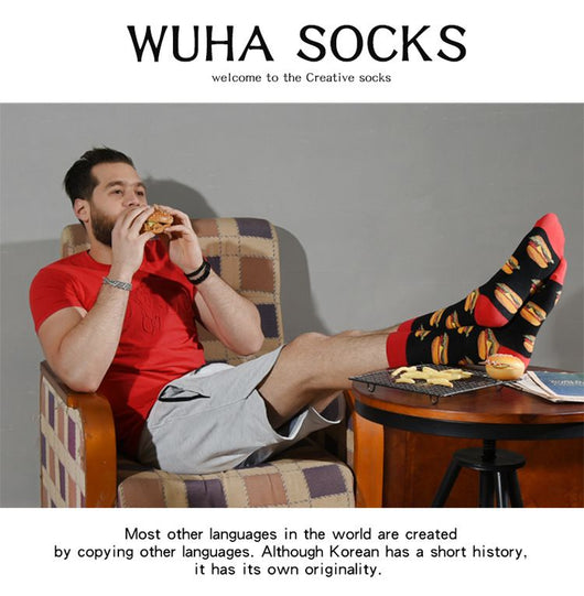 Calcetines Divertidos para Hombre - Diseño Creativo Hamburguesa, Pizza y Alien - Image 29