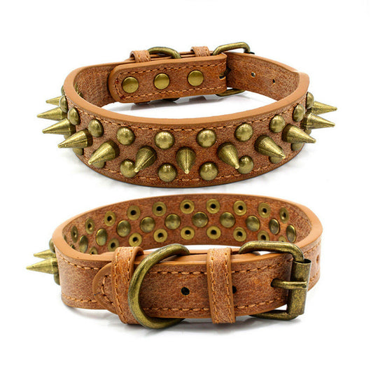 Collar de Cuero para Perros Grandes con Tachuelas y Remaches - Pit Bull S-XL - Image 5