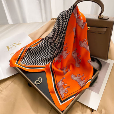 Pañuelo de Seda Estilo Coreano Cuadrado Pequeño para Mujer - Image 12