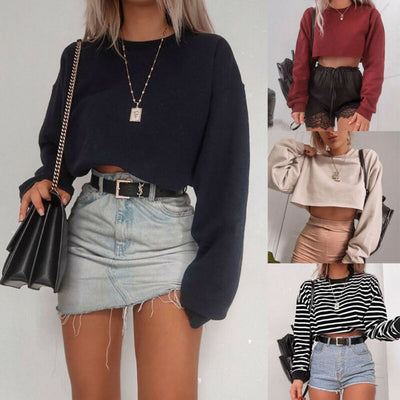 Playeras Crop Top Manga Larga para Mujer - Image 3