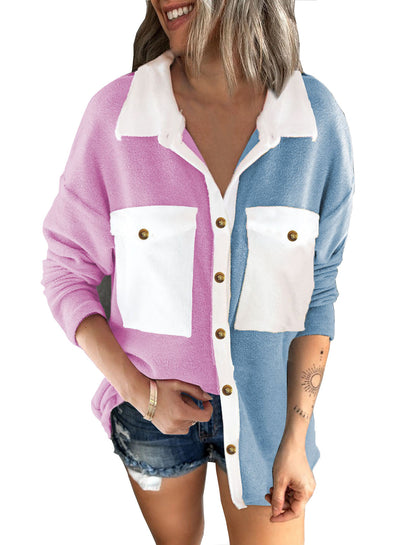 Chaqueta Cardigan Mujer con Contraste de Colores - Image 4