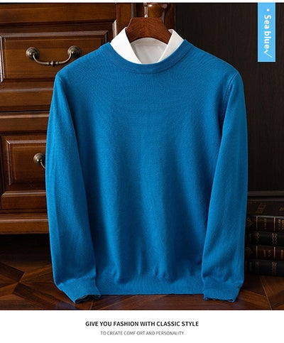 Suéter Holgado de Cuello Redondo para Hombre - Manga Larga Casual y Profesional - Image 27