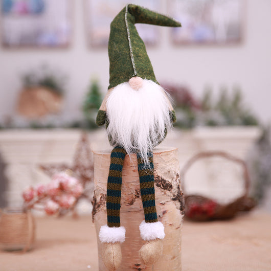 Adorno Navideño Muñeca Anciano Bosque con Gorro Tejido de Copo de Nieve - Image 59
