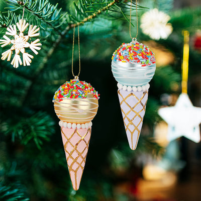 Adorno Navideño de Árbol Helado con Colgante de Vidrio - Image 2
