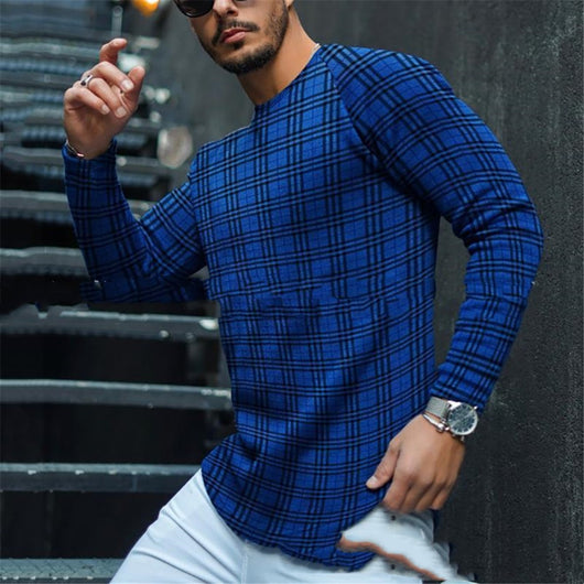 Camisa Hombre Cuello Redondo con Rayas en Dobladillo - Image 8