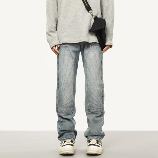 Pantalones Skinny Desgastados Retro para Hombre - Corte Recto Versátil