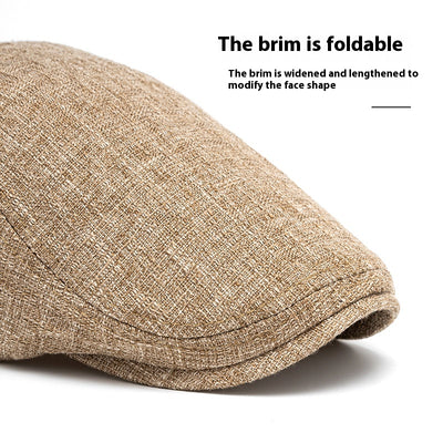 Boina Retro de Algodón y Lino para Hombre con Visera - Image 2