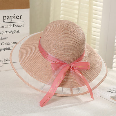 Sombrero de Paja Mesh con Cinta para Mujer Primavera Verano - Image 3