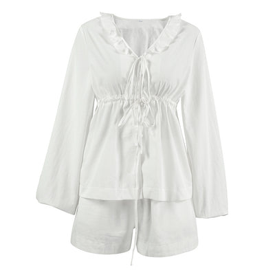Blusa de Lino y Algodón con Mangas Farol - Estilo Europeo Moderno - Image 5