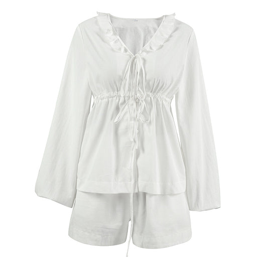 Blusa de Lino y Algodón con Mangas Farol - Estilo Europeo Moderno - Image 5