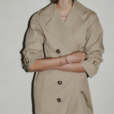 Abrigo Trench Vintage Cruzado para Mujer - Largo Sobre la Rodilla - Image 13