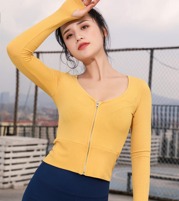 Playera de Correr Manga Larga Retro Sexy para Mujeres