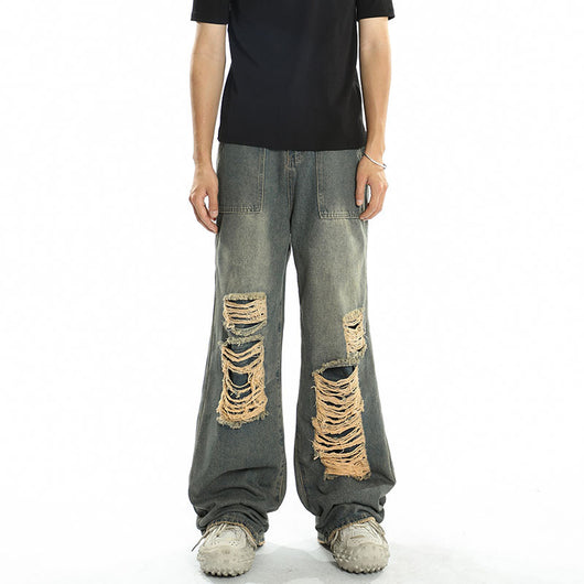 Jeans Rotos Vintage con Parches para Hombre - Diseño Nicho - Image 10