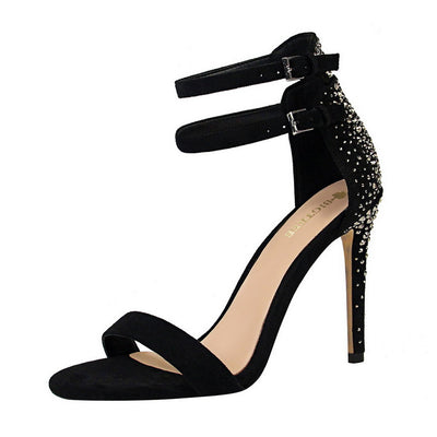 Sandalias Stiletto con Strass y Tira Trasera en Gamuza - Image 15