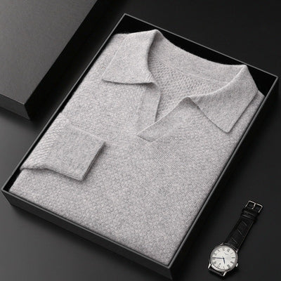 Camisa Polo Retro de Cachemira Pura para Mujer - Otoño e Invierno - Image 3