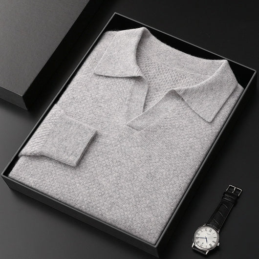 Camisa Polo Retro de Cachemira Pura para Mujer - Otoño e Invierno - Image 3