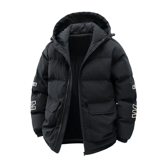 Chaqueta Acolchada de Invierno para Hombre con Capucha y Estampado Urbano - Image 5