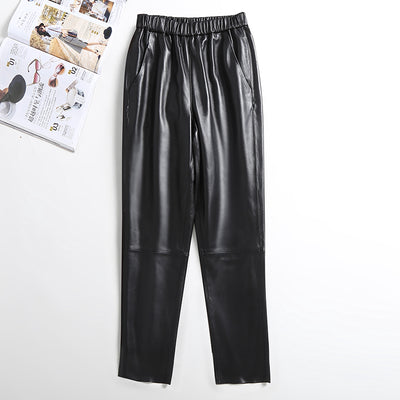 Pantalones Cortos de Cintura Alta en Cuero Elástico - Image 5