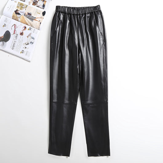 Pantalones Cortos de Cintura Alta en Cuero Elástico - Image 5