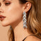 2PCS Glass Leaf Necklace Set Elegant Rhinestone Chain Necklace Bracelet For Women Fashion Luxury Jewelry Set Plateado earrings