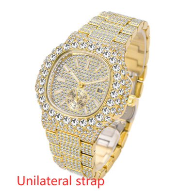 Reloj de Negocios Dorado para Hombre con Diamantes, Esfera Luminosa y Resistencia al Agua - Image 13