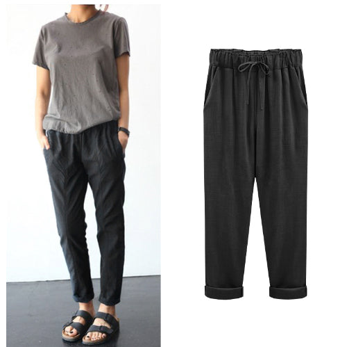 Pantalones de Lino Sueltos y Ligeros para Mujer - Image 8