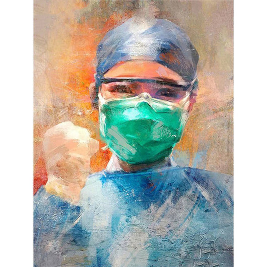 Cuadro Diamante Pintura Retrato Médico Hecho a Mano - Decoración del Hogar - Image 4