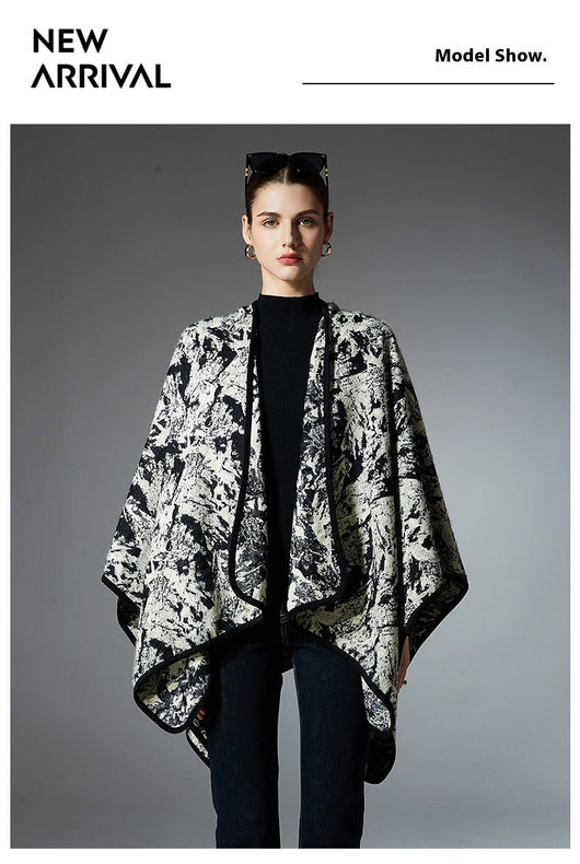 Chal Jacquard de Pelo Artificial Tipo Visón con Pintura China - Primavera, Otoño e Invierno - Image 10