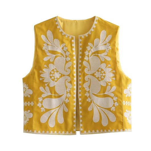 Chaleco Bordado sin Mangas para Mujer - Estilo Europeo y Americano - Image 9