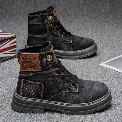 Botas Martin Denim Talla Grande para Hombre - Calzado de Trabajo Versátil - Image 4