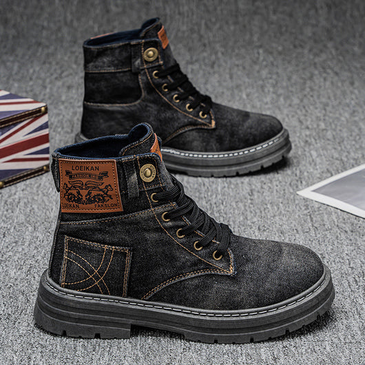 Botas Martin Denim Talla Grande para Hombre - Calzado de Trabajo Versátil - Image 4