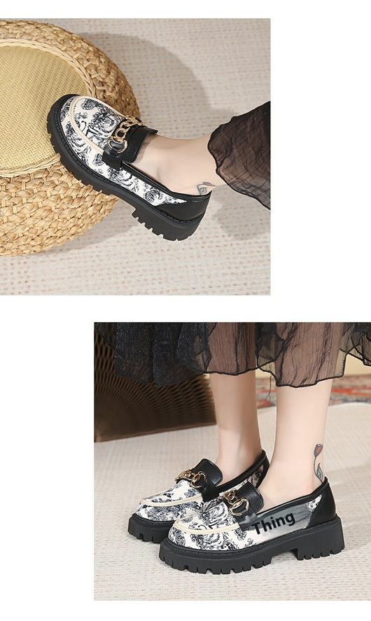 Mocasines Plataforma Plus Size con Cadena Dorada - Estilo Nacional Elegante - Image 13