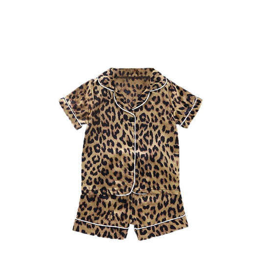 Pijama Infantil Estampado Leopardo en Seda de Hielo - Manga Corta - Image 9