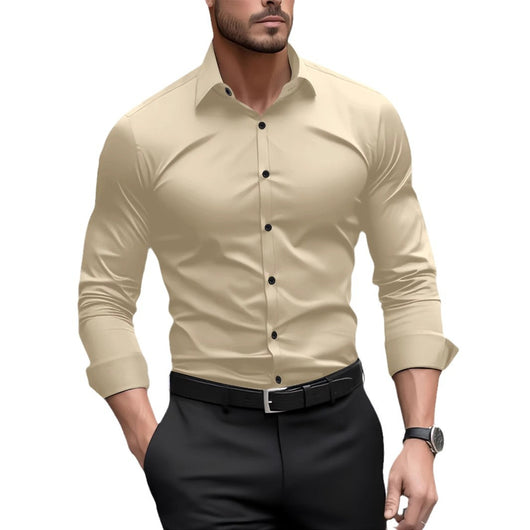 Camisa Casual Ejecutiva de Manga Larga en Tono Pigmentado - Image 5