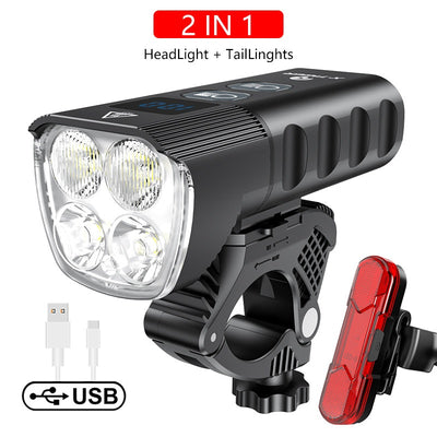 Luz LED Recargable para Bicicleta de Montaña - Impermeable con Pantalla de Batería - Image 11
