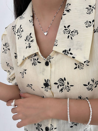 Collar de Plata 925 con Dije de Corazón y Cruz en Esmalte Negro - Image 9
