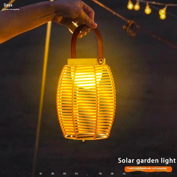 Luces Solares Decorativas Tejidas en Bambú