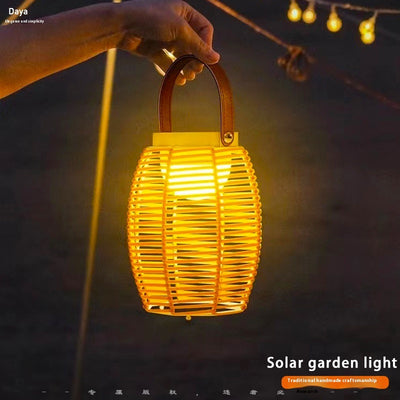 Luces Solares Decorativas Tejidas en Bambú - Image 2