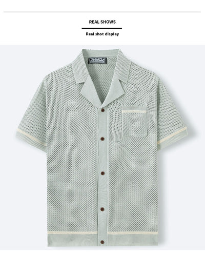 Polo Cubano de Manga Corta en Punto para Hombre - Estilo Verano - Image 19