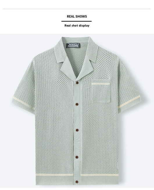 Polo Cubano de Manga Corta en Punto para Hombre - Estilo Verano - Image 19