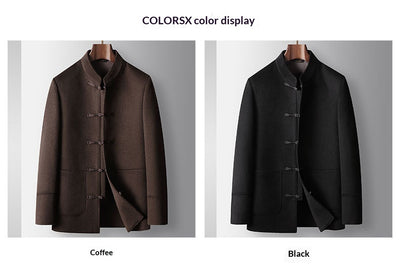 Abrigo de Lana para Hombre con Cuello Mao - Chaqueta Cálida de Estilo Asiático - Image 12