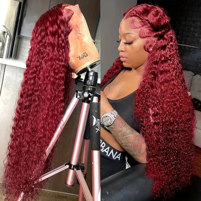 Peluca Rizada Rojo Vino - Cambio de Look Instantáneo - Image 3
